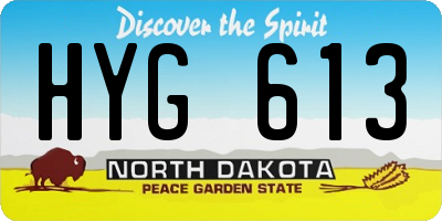 ND license plate HYG613