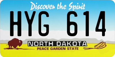 ND license plate HYG614
