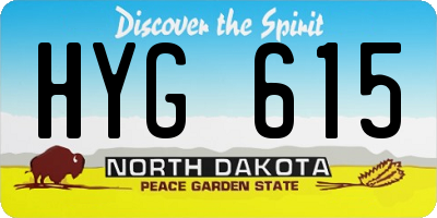 ND license plate HYG615