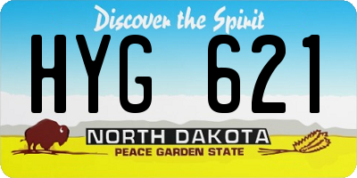 ND license plate HYG621
