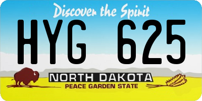 ND license plate HYG625