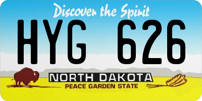 ND license plate HYG626