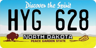 ND license plate HYG628