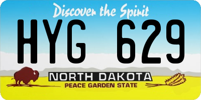 ND license plate HYG629