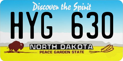 ND license plate HYG630