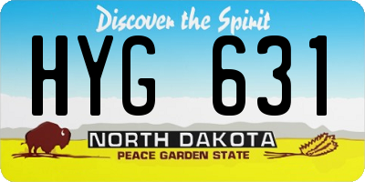 ND license plate HYG631