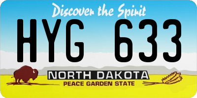ND license plate HYG633
