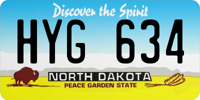 ND license plate HYG634