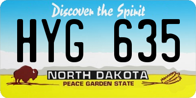 ND license plate HYG635