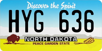 ND license plate HYG636