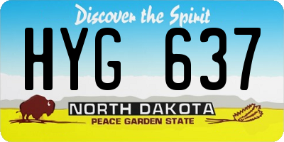 ND license plate HYG637