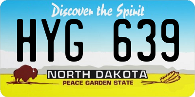 ND license plate HYG639