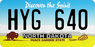 ND license plate HYG640