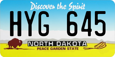 ND license plate HYG645