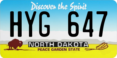ND license plate HYG647