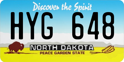 ND license plate HYG648