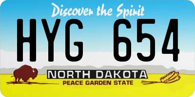 ND license plate HYG654