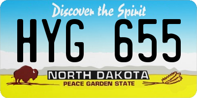 ND license plate HYG655