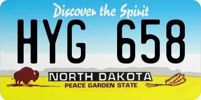 ND license plate HYG658