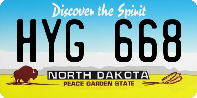 ND license plate HYG668