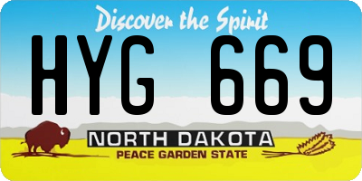 ND license plate HYG669