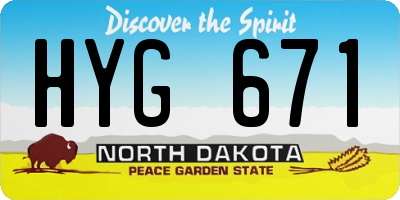 ND license plate HYG671
