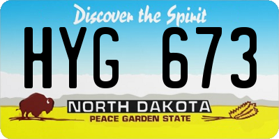ND license plate HYG673