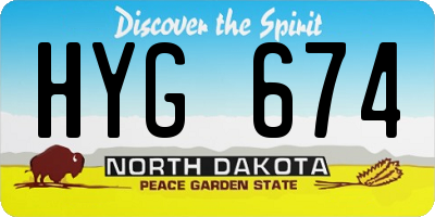 ND license plate HYG674