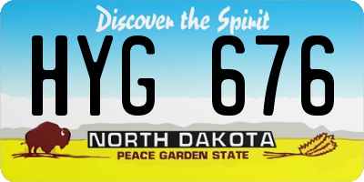 ND license plate HYG676