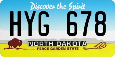 ND license plate HYG678