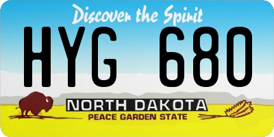 ND license plate HYG680