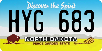 ND license plate HYG683