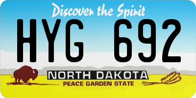 ND license plate HYG692