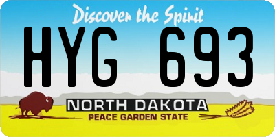 ND license plate HYG693