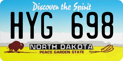 ND license plate HYG698
