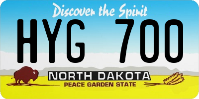 ND license plate HYG700