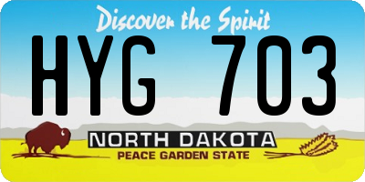 ND license plate HYG703