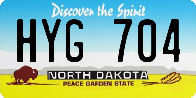 ND license plate HYG704
