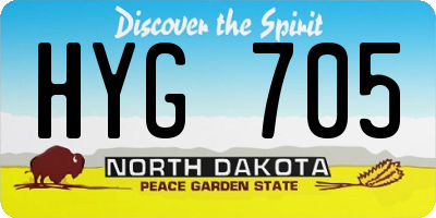 ND license plate HYG705