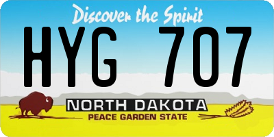 ND license plate HYG707