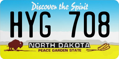 ND license plate HYG708