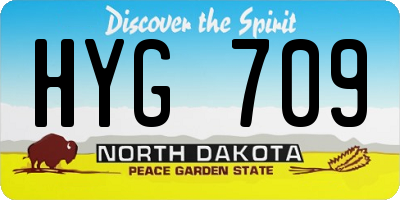 ND license plate HYG709