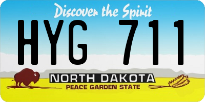 ND license plate HYG711