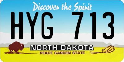ND license plate HYG713