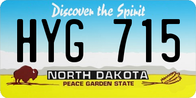 ND license plate HYG715