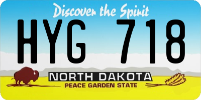 ND license plate HYG718