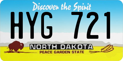 ND license plate HYG721