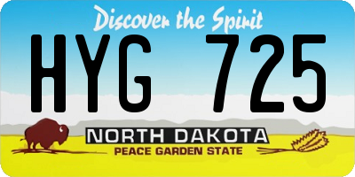 ND license plate HYG725