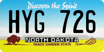 ND license plate HYG726