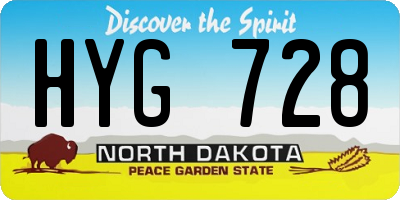 ND license plate HYG728